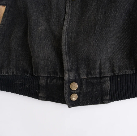 HH Co The New PL Logo - Vintage Western Concepts Black Brown Denim Jacket - Picture 8 of 15